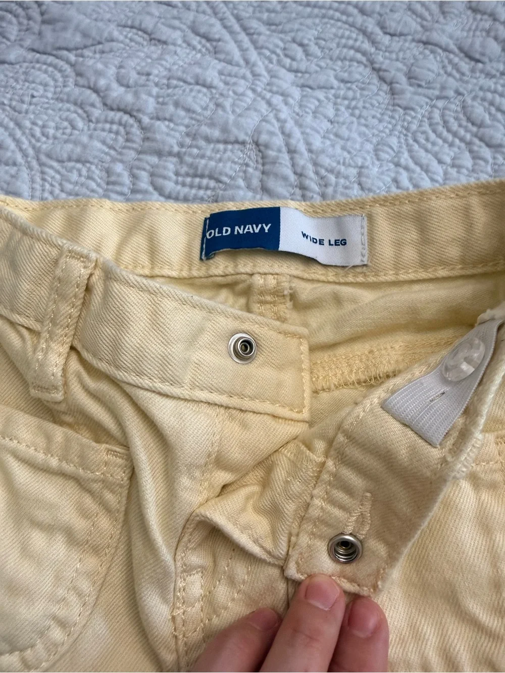 Old Navy Pale Yellow Wide Leg Jeans